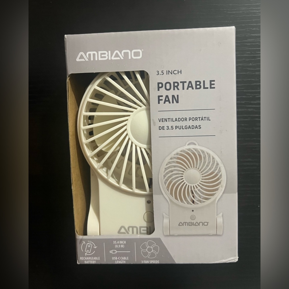 Ambiano 3.5 Inch Portable Fan - White